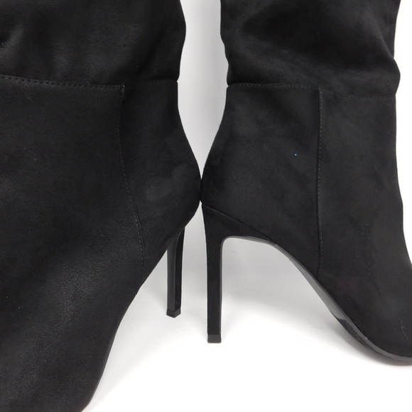 Open Edit Women's Boots Barbara Tall Pointed Toe Zipper Heels Black Size 8.5 M - Picture 8 of 13